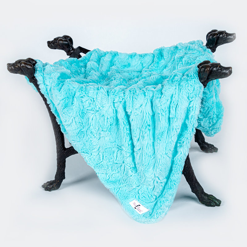Couverture en polyester Cuddle Dog, 17 po x 14 po, Aigue-marine
