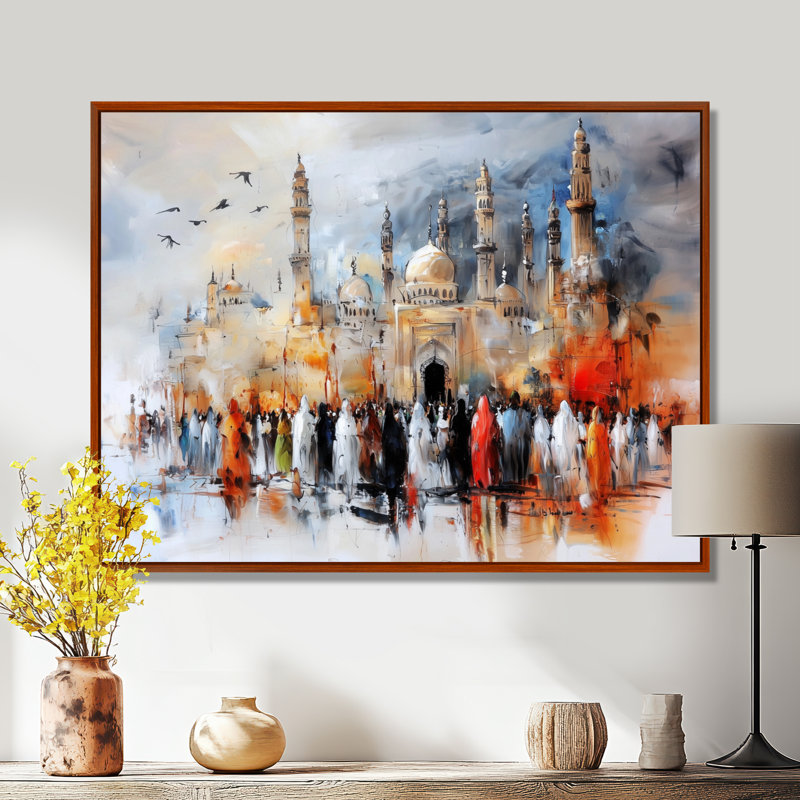 «Prayer Time pendant le Ramadan III», impression d'art mural paysage, H 34 po x l 44 po, Brun