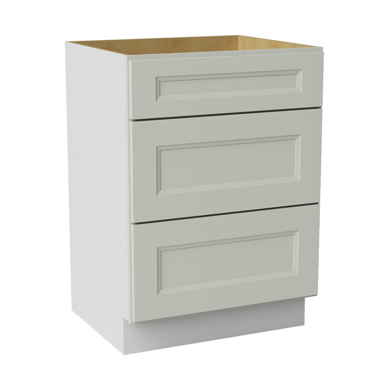 Armoire de salle de bain en bois massif prête à assembler, Double shaker Laguna Grey, 24"