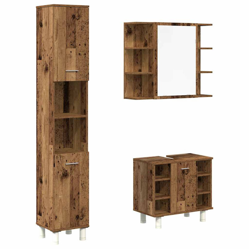 Aslaug Bathroom Storage Furniture Set, Old Wood