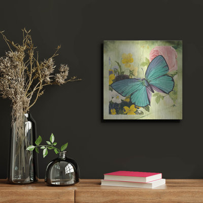  «Butterfly Visions With Bleed» par Jean Plout, art mural en métal, 12 po x 12 po