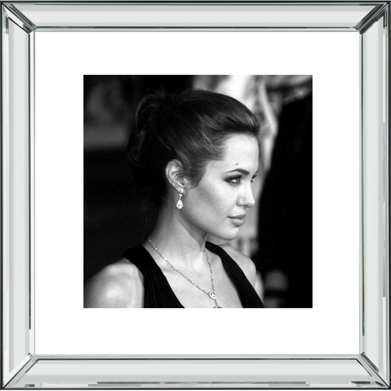 Angelina Jolie''s Side Profile Posing - Print on Wood