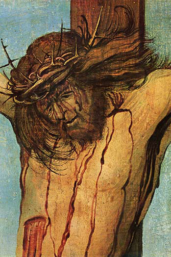 Crucifixion-imprimé, H 30 po x l 20 po x P 1,5 po