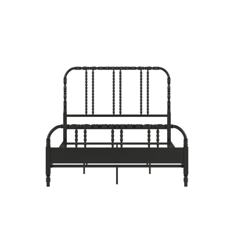 Metal Spindle Bed, Full, Black