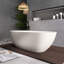 69'' Modern Freestanding Bathtub Resin Stone Soaking Bathtub Solid Surface Tubs With Overflow And Pop-Up Drain,Matte White-125133998