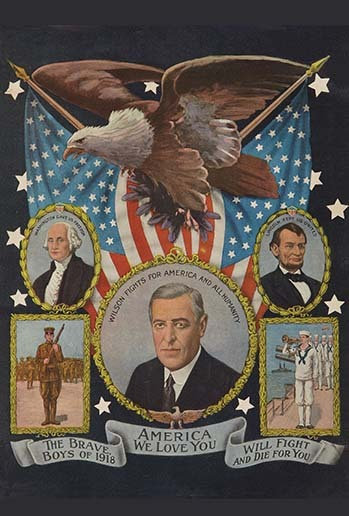 Affiche « america i love you patriotique war »-impression, H 66 po x l 44 po x P 1,5 po