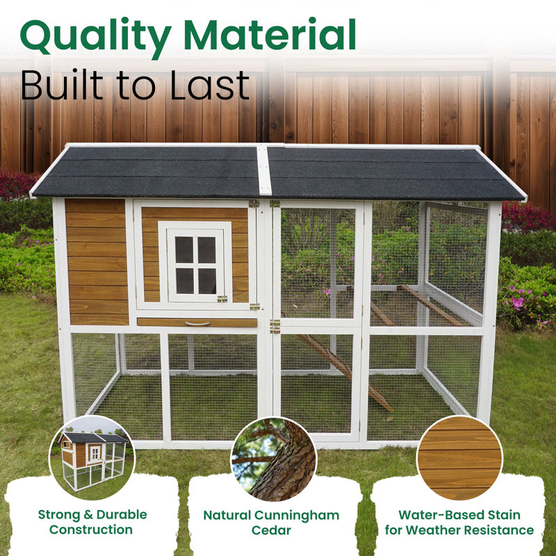 Tincher 33.2 Square Feet Chicken Coop with Chicken Run For Up To 6 Chickens