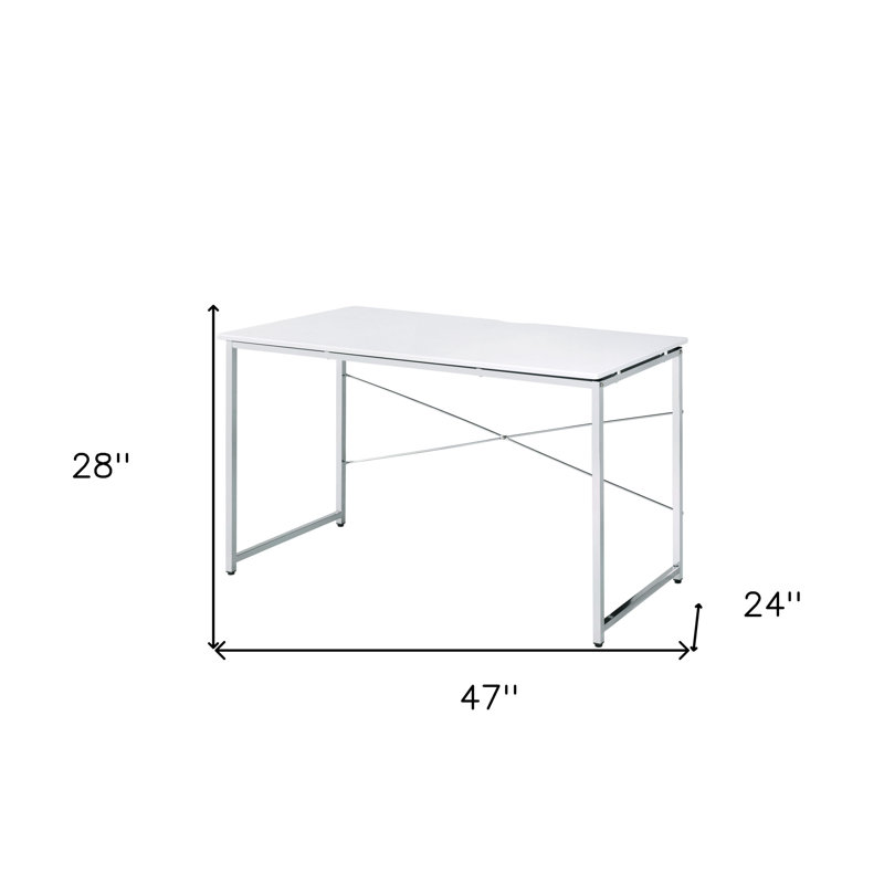 Bureau 47 po, Blanc, Argent argent