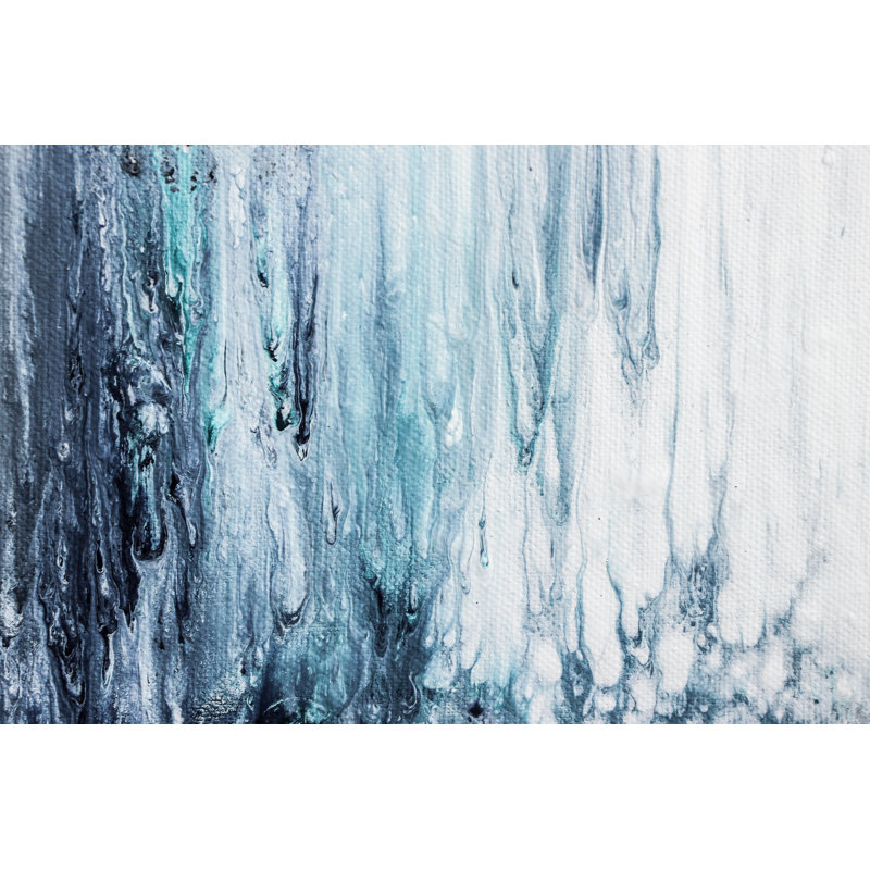 Blue Abstract Acrylic Painting On Canvas - Wrapped Canvas Print, 30cm H x 46cm W x 3.8cm D