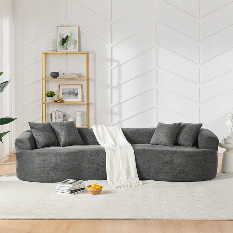 Canapé modulaire courbé 4 places Modern Cloud, Gris foncé