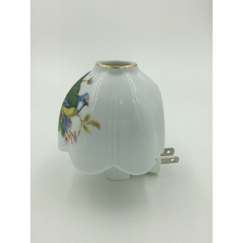 Birds And Flowers On A Tiffany Lamp Shade Shaped Night Light