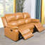 Ensemble de canapé inclinable manuel en similicuir 2 pièces avec console Ginger-1186724454