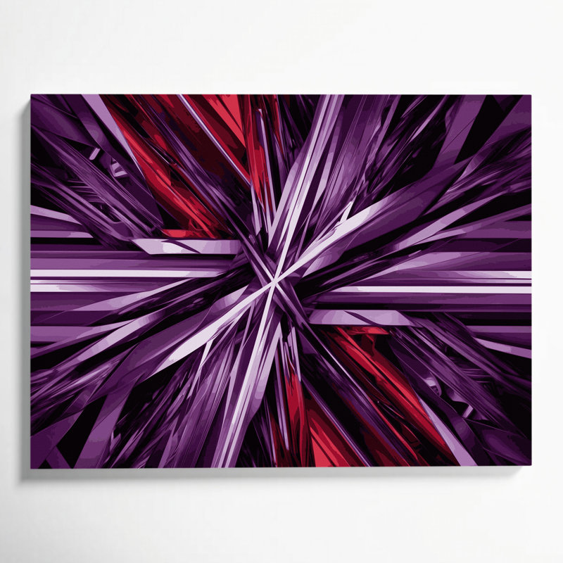 «Geometric Abstraction 69», art mural sur toile mauve, H 8 po x l 10 po