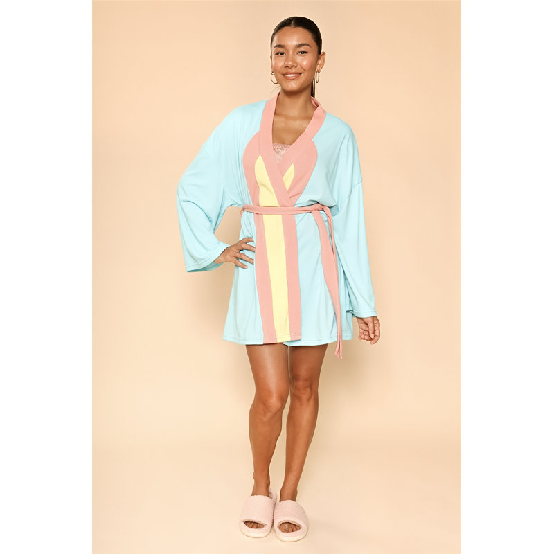 Peignoir pour femme léger pour la maison, doux et décontracté, L 25 pi