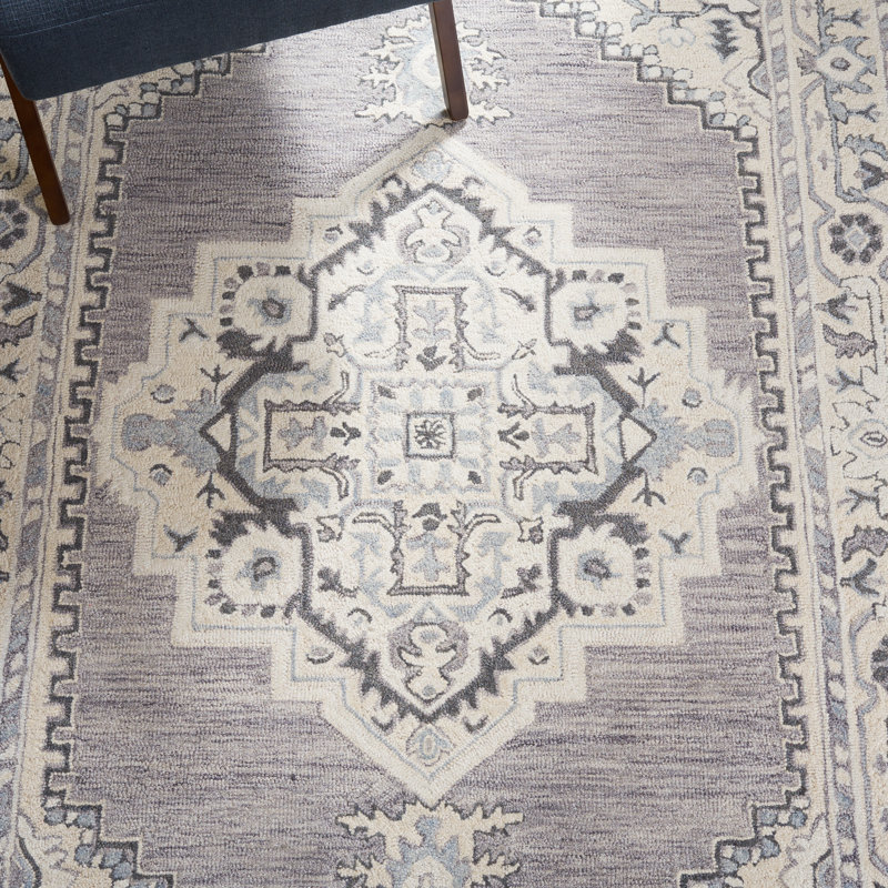 Metro Hand Tufted Wool And Cotton With Latex Oriental Rug, Rectangle 6' x 9'