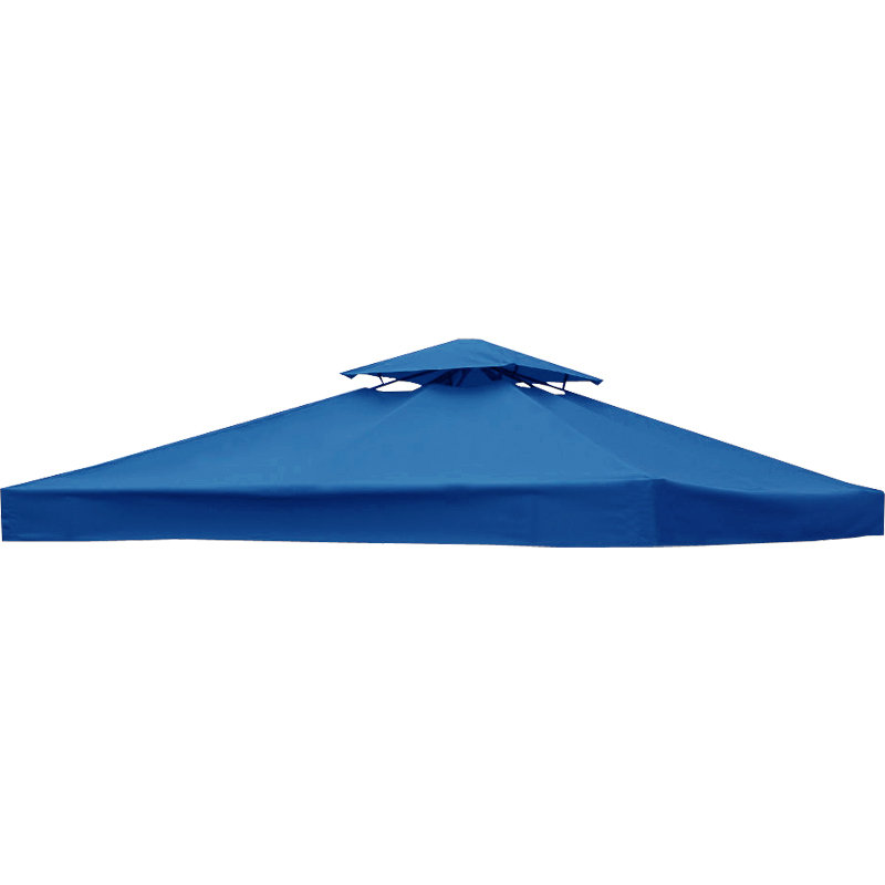 2-Tier Replacement Top Fabric for 3x3m Gazebo Pavilion Roof Canopy, Blue