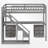 Wood Loft Bed With Built-In Desk, LED Lights And Storage-1188297861-1188297862