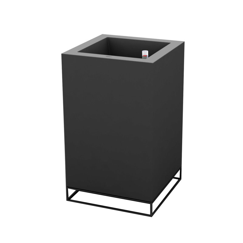 Vela Resin Pot Planter, Anthracite, 39.25" H x 23.5" W x 23.5" D