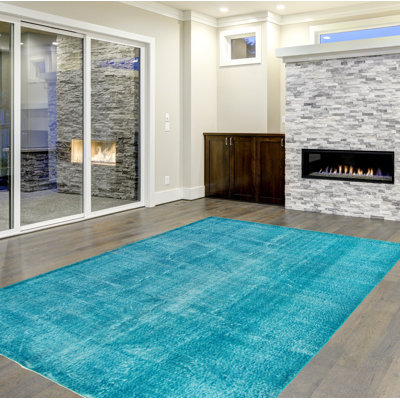 Olavi One-of-a-Kind 6'4" X 9'10" 2000s Wool Area Rug in Turquoise