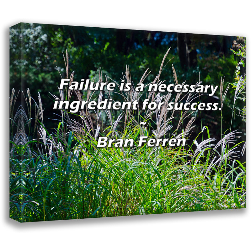 Artsy Quote "Failure is a necessary ingredient for success." By Bran Ferren Gallery Wrapped Canvas, 17" H x 24" W