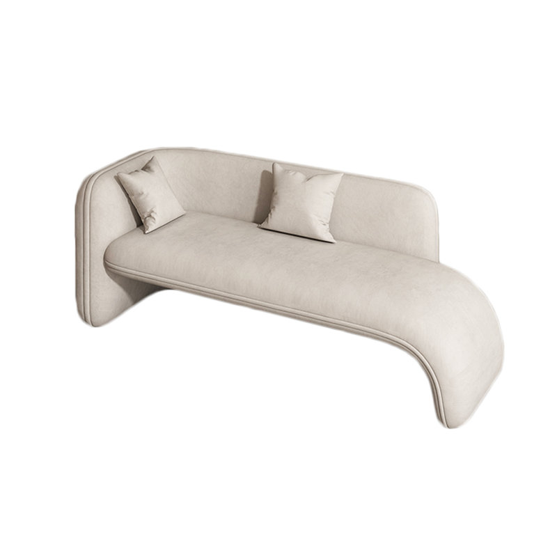 Chaise longue rembourrée Svetlin, Beige, Accoudoir à gauche (vu de face)