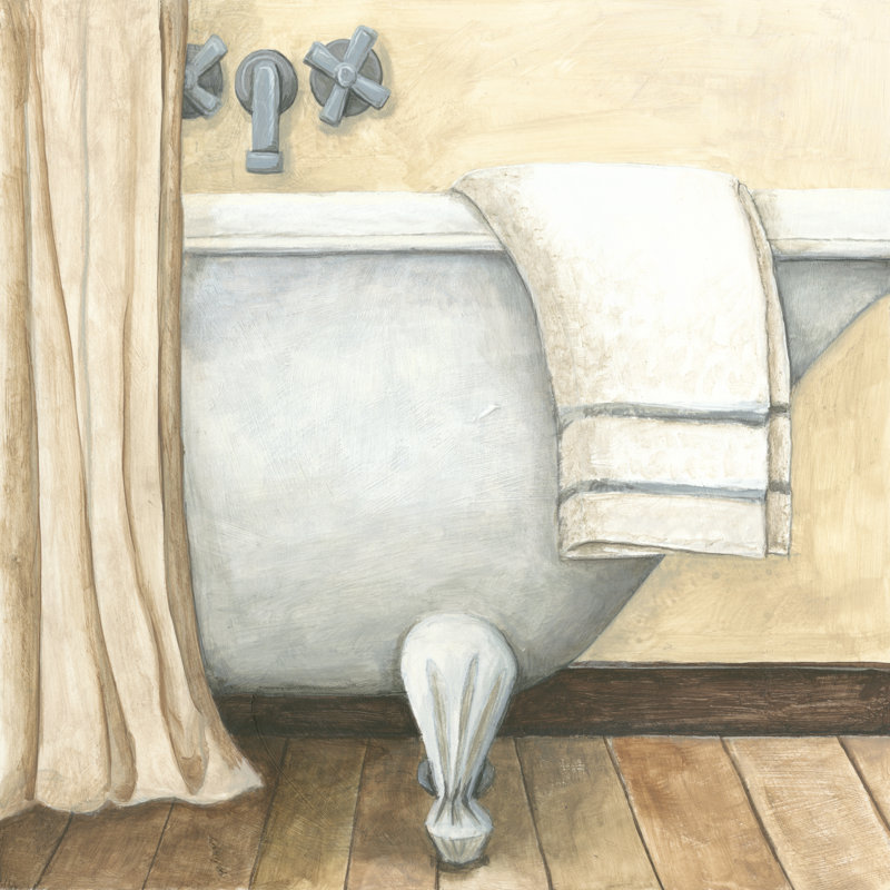 «Contemporary Bath I», peinture sur toile, H 12 po x l 12 po, Toile tendue