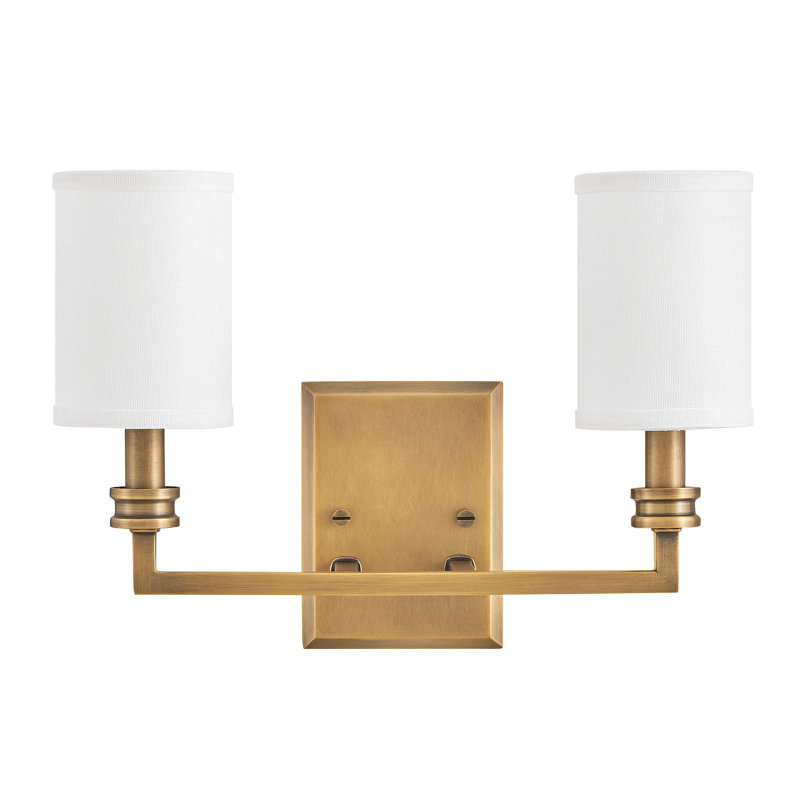 Moore Two-Light Wall Sconce w/ Linen Shades