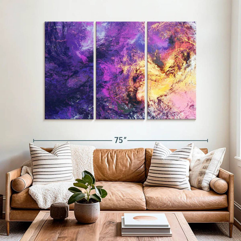 Texture abstraite mauve Avery, H 42 po x l 65 po