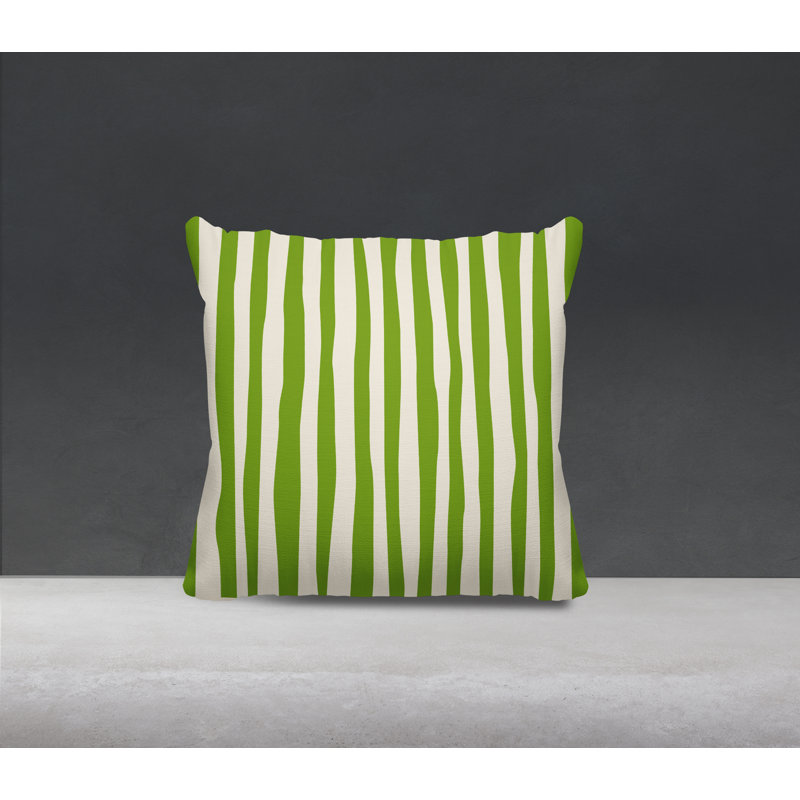 Coussin décoratif réversible Malone, H 17 po x l 17 po, Chartreuse / blanc cassé