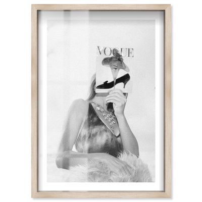 In my Vogue days Shadowbox Print Fashion Art Prints by Notoriart, Blonde Frame, 21 x 31