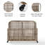 Broughton Water Resistant Metal Towel Valet with Wheels in Distressed Gray/Brown