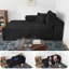 Chaise Boneless Cloudy, aucun assemblage requis, chaise rembourrée moderne en velours côtelé avec assise profonde-1857983341-1857983329
