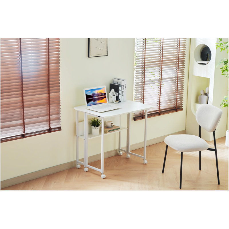 Bureau compact et pliable pour les petits espaces, idéal pour le bureau à domicile et le bureau avec rangement facile et stabilité