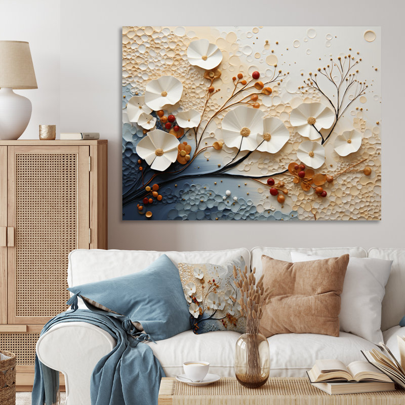 Décoration murale Ethereal Elegance - Collages abstraits, H 16 po x l 32 po x P 1 po, Toile tendue
