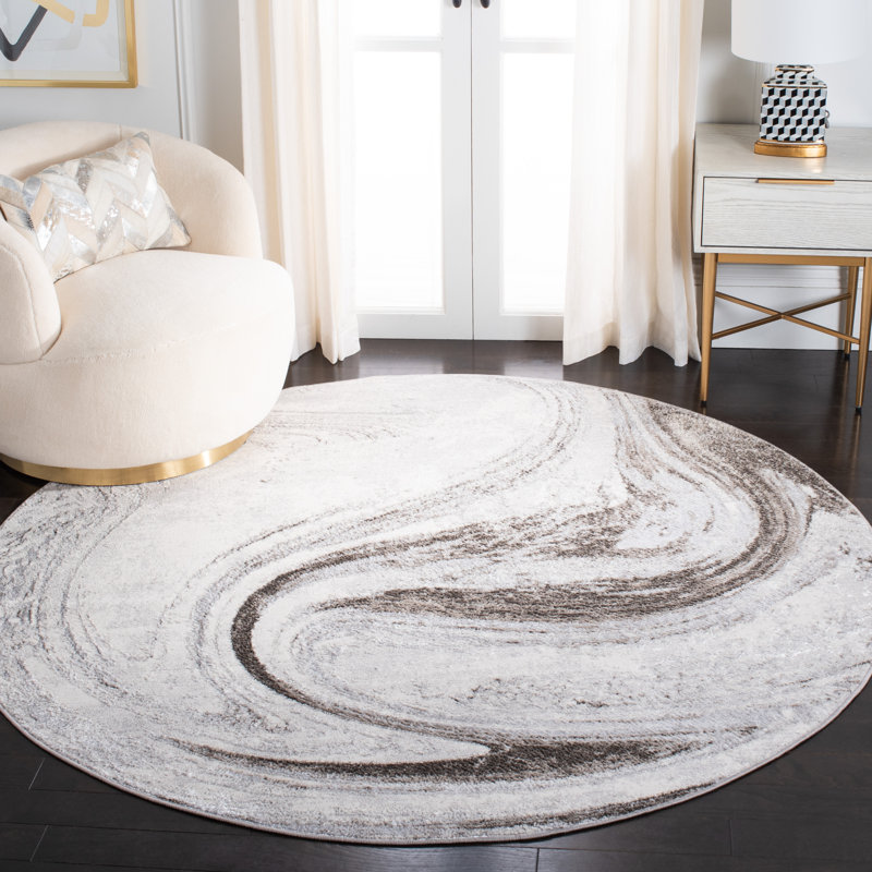 Tapis abstrait Nishia Performance, Rond 6 pi 7 po