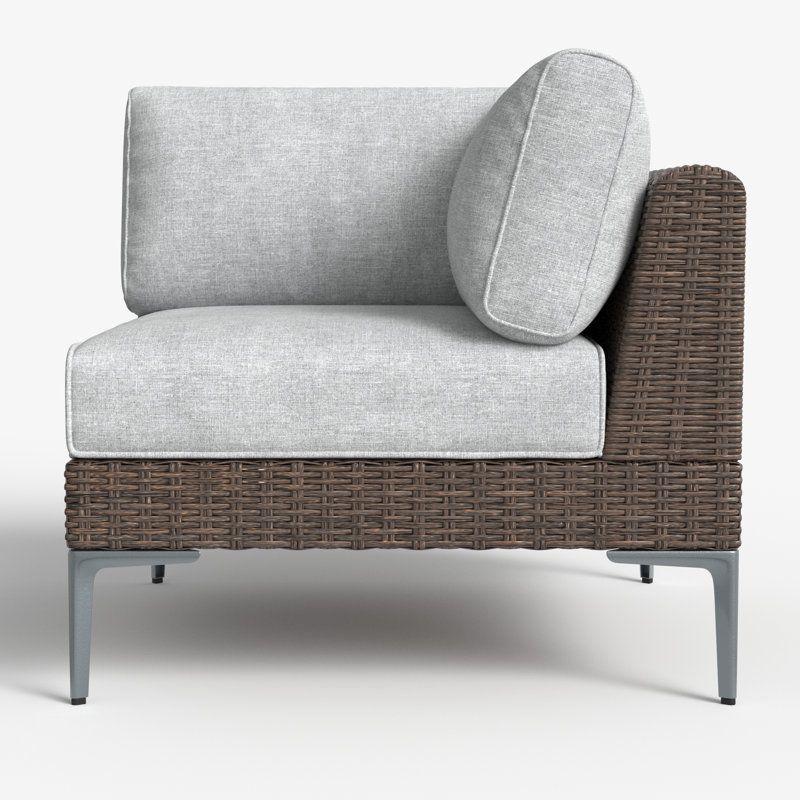 Wicker Outdoor Lounge Chair, Grey