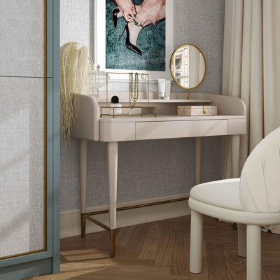 Bureau de coiffeuse en cuir Carleen Penelope