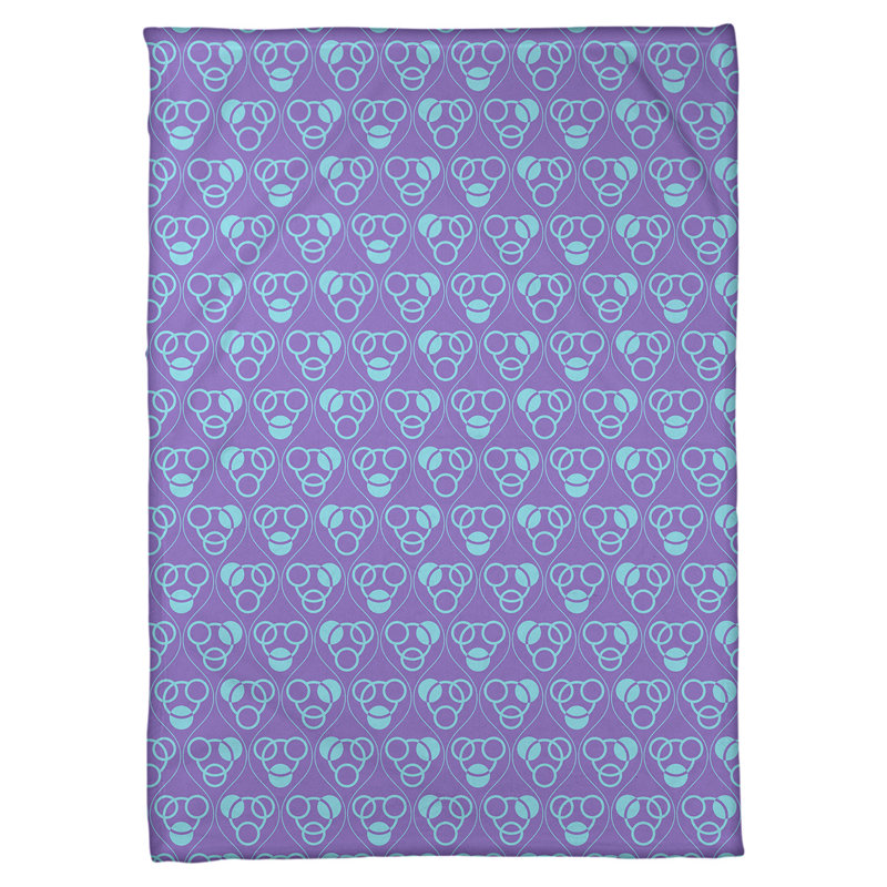 Couverture polaire à cercles classiques, l 60 po x L 80 po, Mauve / bleu sarcelle