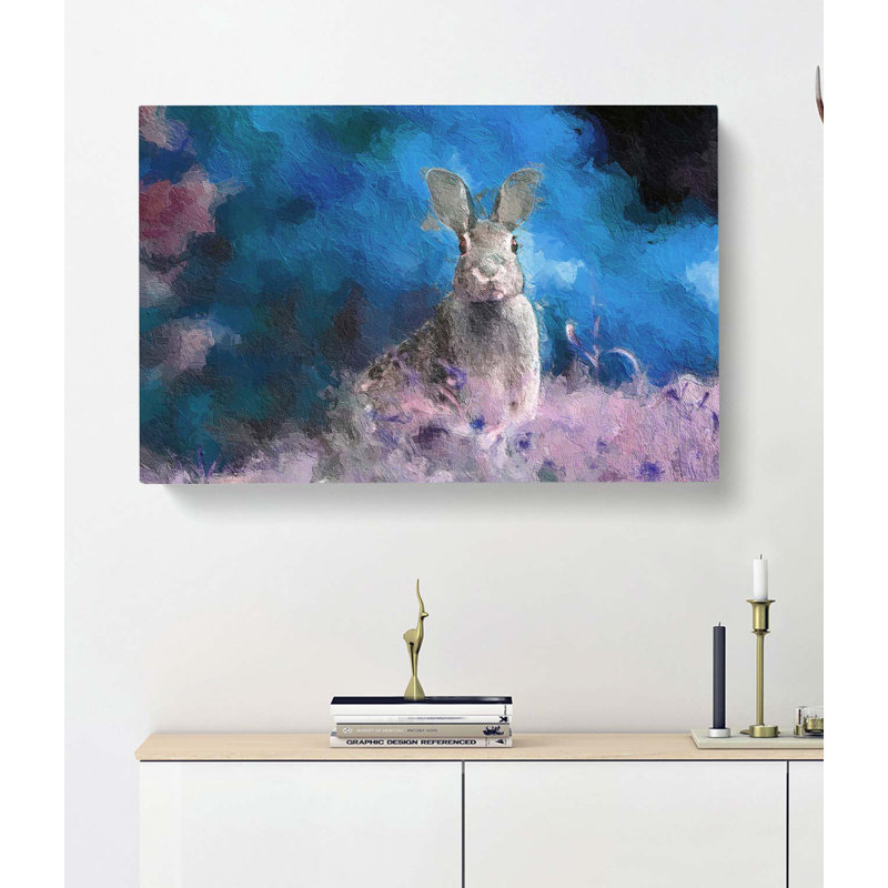 Curious Hare In Abstract by Louis Renard - Wrapped Canvas, 40cm H x 60cm W x 3cm D