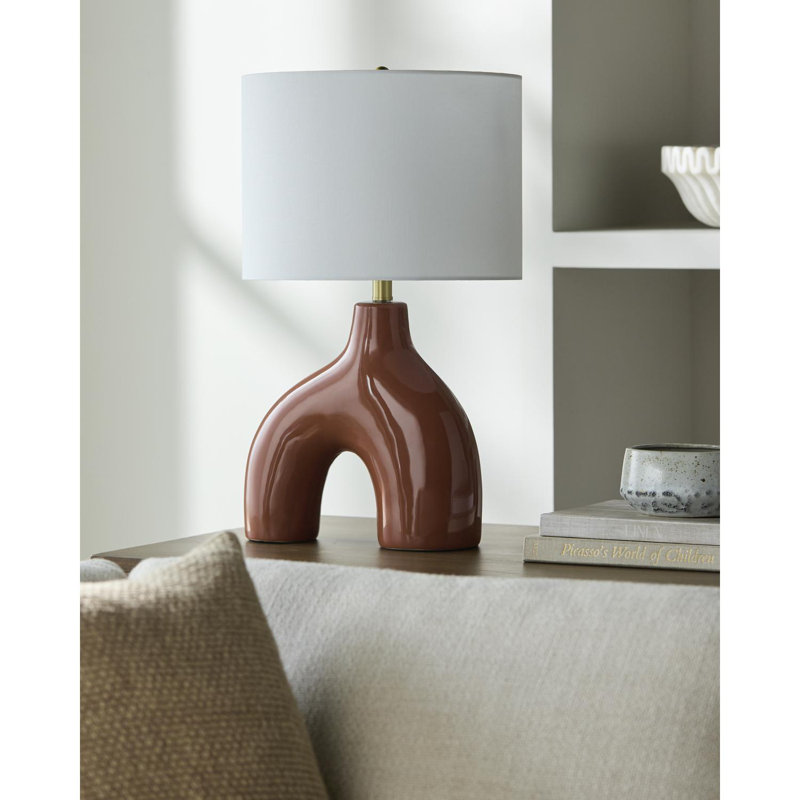 Arlis Ceramic Table Lamp, Brown