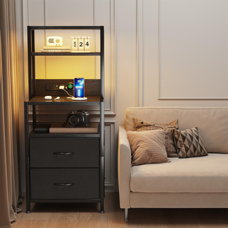 41cm W Metal Bedside Table