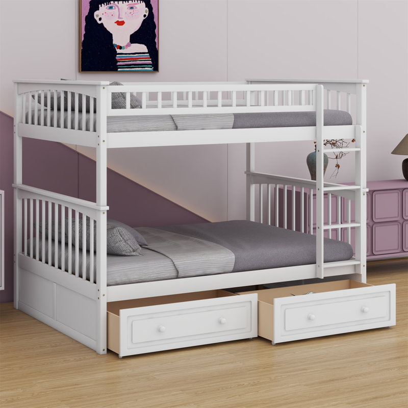 Bunk Bed With Drawers, Convertible Beds, White