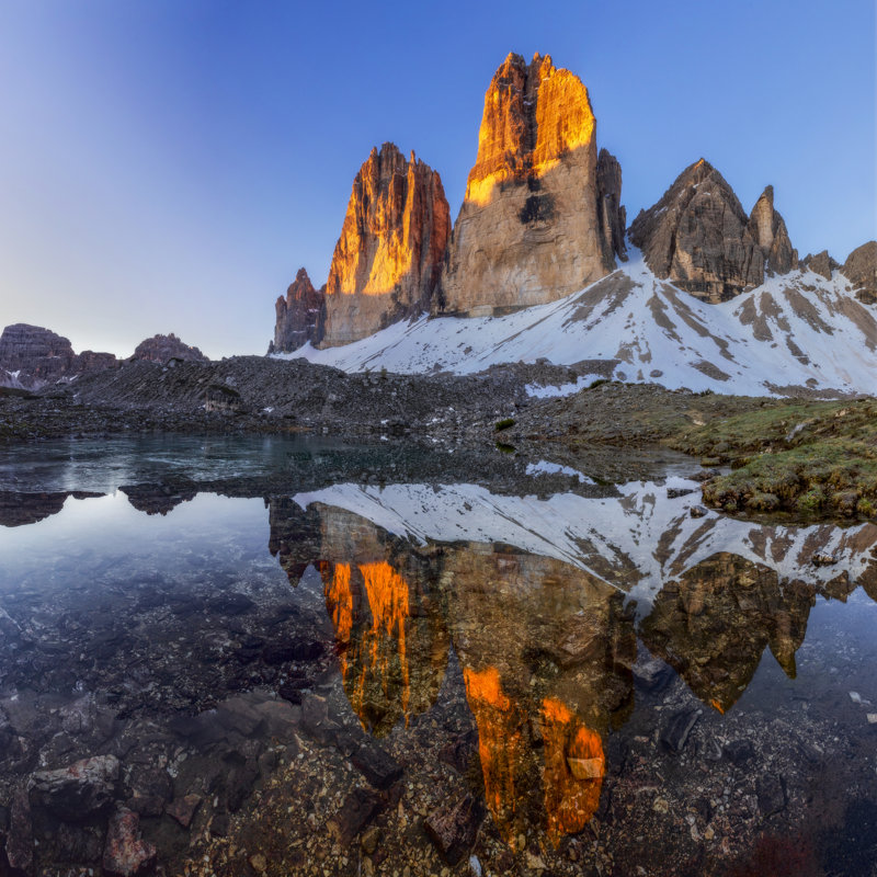 Tre Cime Di Lavaredo by DieterMeyrl - Wrapped Canvas Print, 30cm H x 30cm W x 3.8cm D