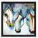 3 Nobles Equine Abstract by Marcia Baldwin - Floater Frame Painting on Canvas