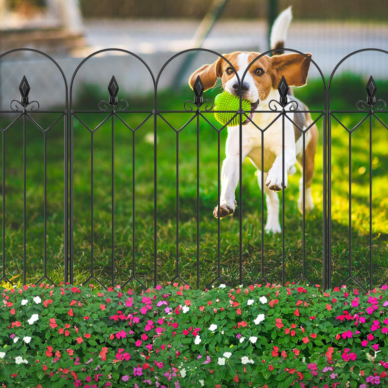 5 panneaux de clôture et bordures de jardin décoratifs pour chiens 24 po (H) x 10 pi (L), H 33,46 po x l 120 po x P 3,94 po
