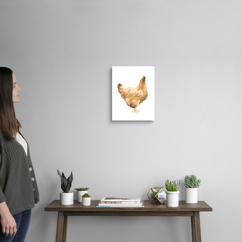 Impression sur toile, "Autumn Chicken I" par Emma Scarvey, H 14 po x l 11 po x P 1,25 po, Toile tendue
