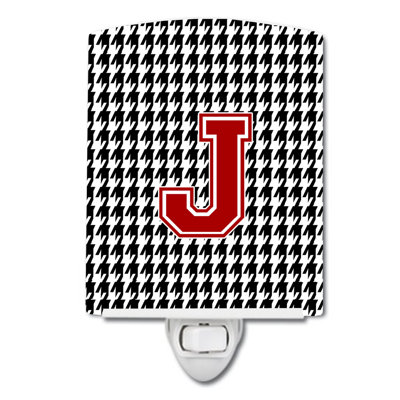 Éclairage de nuit en céramique monogramme houndstooth