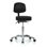 PERCH Chrome Height Adjustable Doctor's Stool with Back | Medium Bench Height 22-29.75"