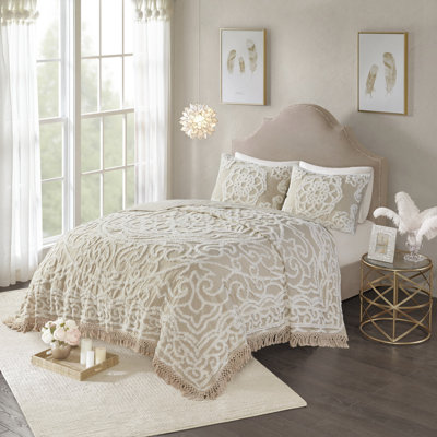 Mini ensemble de couvre-lit touffeté en coton chenille