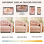 Canapé modulaire à quatre places en chenille rose avec combinaison flexible, mousse haute densité, coussins, 2 coussins décoratifs pour chambre à coucher, aménagement, éponge de résilience, espaces de lecture